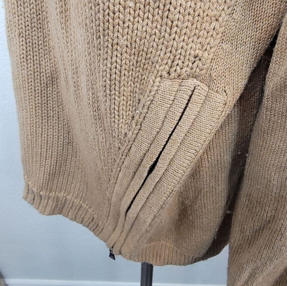 Bcbgmaxazria Tunic Sweater Top Large Side Zipper Long Sleeve Tan - Picture 4 of 9